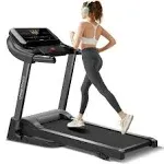 Umay Fitness Home Auto Folding 3 Level Incline Treadmill with Pulse Sensors, 3.0 HP Quiet Brushless, 8.7 Mph, 300 lbs Capacity