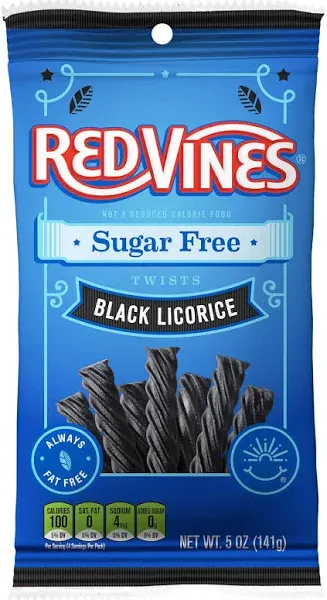 Red Vines Black Licorice Sugar-Free Twists