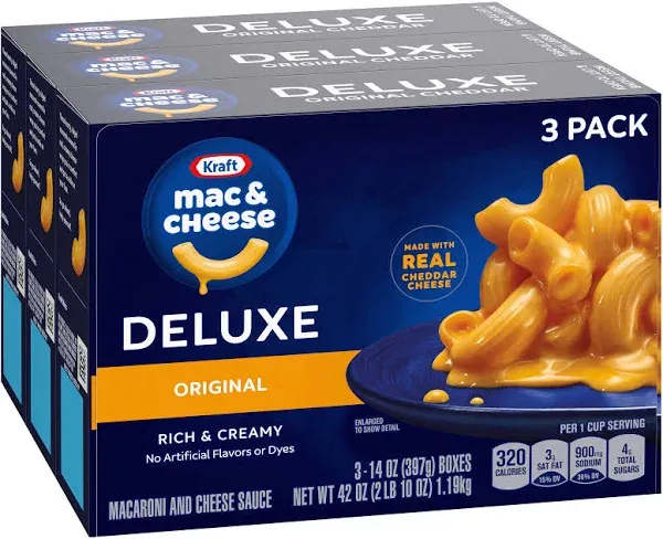 Kraft Deluxe Macaroni Cheese Dinner Original Cheddar