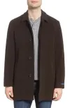 Shop Cole Haan Wool Blend Overcoat In Espresso