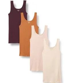 Knuffnee Basic Tank Tops for Women Undershirt Sleeveless Layering Tank Top 4 Pack