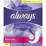 Always Xtra Protection Daily Liners, Unscented - 68 count