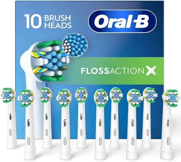 Oral-B Floss Action Replacement Electric Toothbrush Heads, 10-count