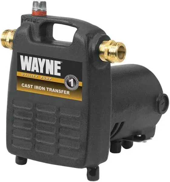 Wayne 1/2 HP 1600 gph Cast Iron Switchless Switch Bottom AC Transfer Pump