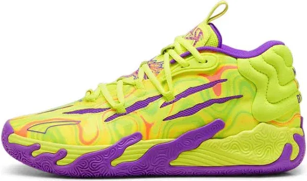 Puma MB.03 Spark Men&#039;s US 14 Yellow Purple Green Basketball LaMelo Ball 3 Nitro