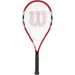 Wilson Federer Recreational Tennis Racket - Grip Size 3 - 4 3/8&#034;, Red/White/Blac