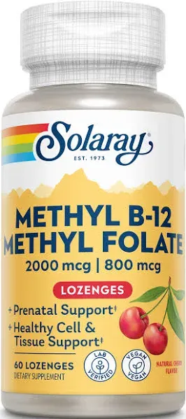 Solaray Methyl B-12 Methyl Folate 60 Lozenges