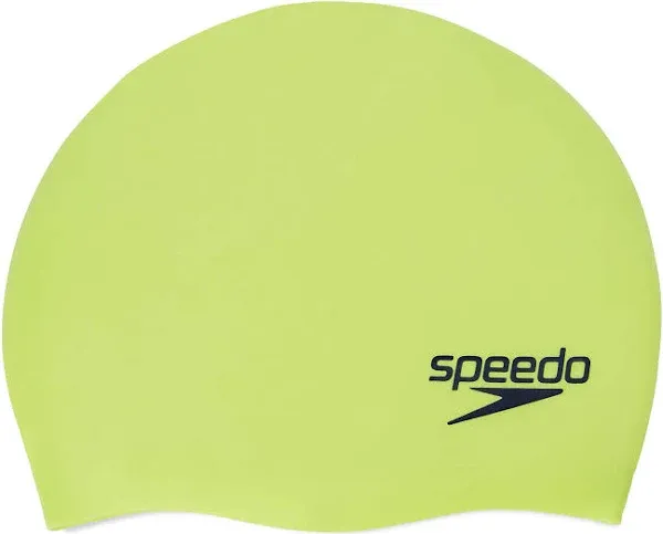 Speedo Unisex Junior Swim Cap Silicone Elastomeric (Lime GREEN) new