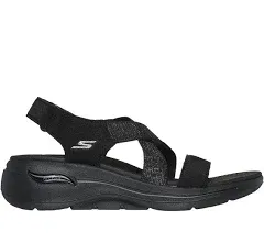 Woman’s Skechers  GOwalk Arch Fit On-The-GO Sandals Women&#039;s Black Size 6 New!