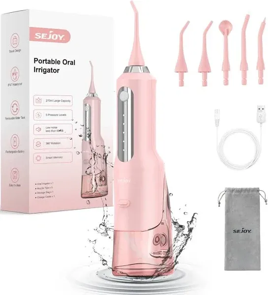 SEJOY Water Flosser WaterTeeth Cleaner Dental Floss Oral  Pick  Irrigator 8 Tips