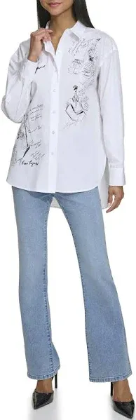 Karl Lagerfeld Women's Sketch Shirt