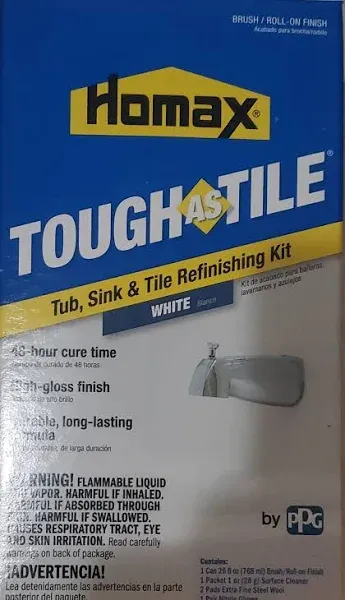 New White Homax 32 oz. White Tub Sink&amp; Tile Refinishing/Re<wbr/>pair Kit Free Shipping