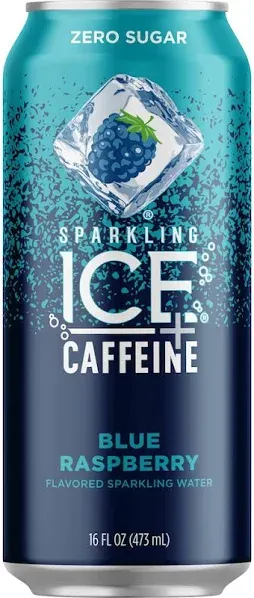 Sparkling Ice Spiked Zero Sugar + Caffeine Blue Raspberry Sparkling Water (16 fl oz)