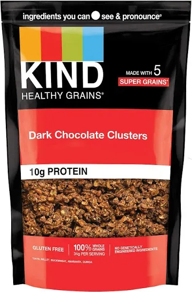 Kind Snacks Dark Chocolate Whole Grain Granola Clusters 11 oz (Case of 6)