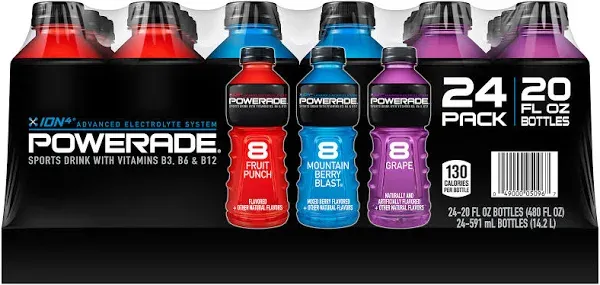 Powerade Ion4 Sports Drink Variety 20 Ounce (24 Count)