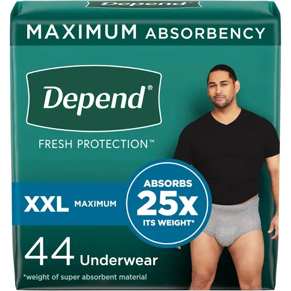 Depend FIT-FLEX Incontinence Underwear for Men Maximum Absorbency, Large, Gray, 17 ct | CVS