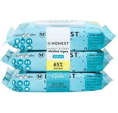 Honest Alcohol Wipes With Aloe