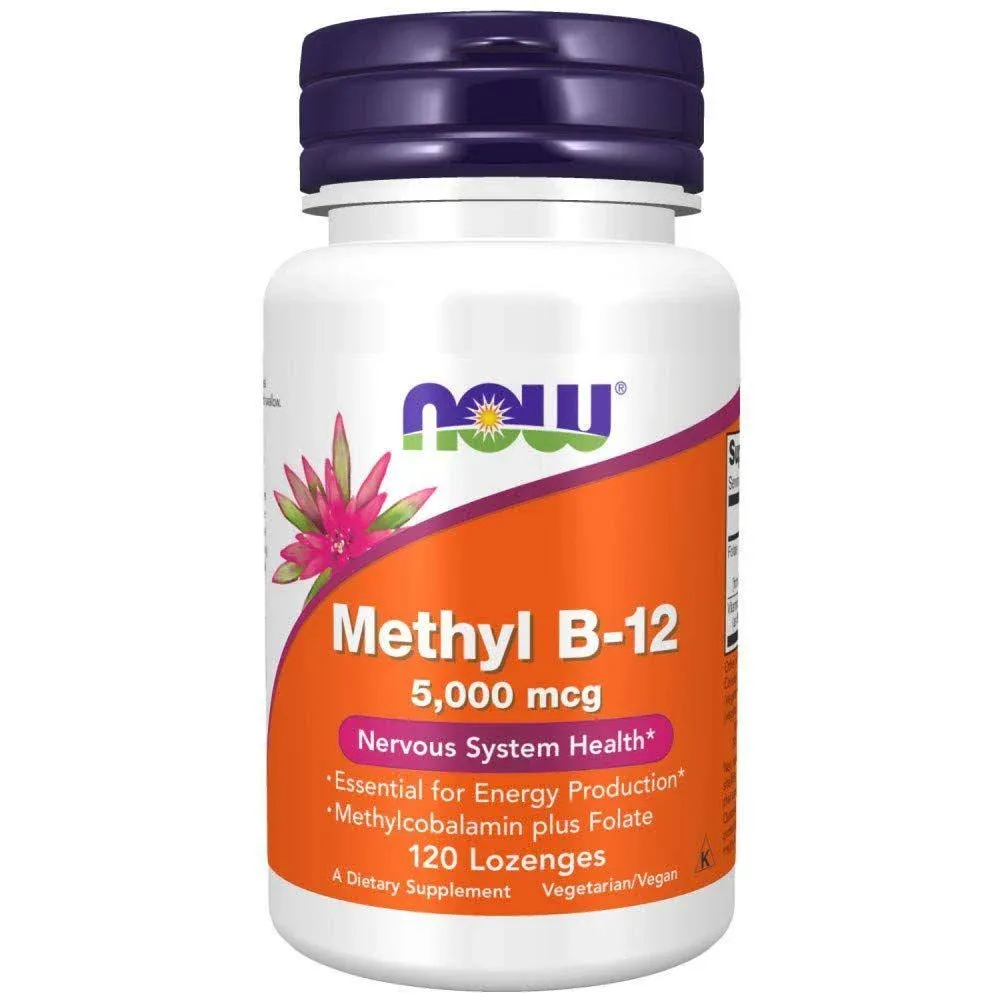 Methyl B-12 5000mcg (120 Pastilhas) - Now Foods