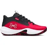 Youth Lockdown 7 Basketball Shoes - Red, 7, Under Armour