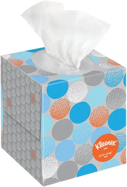 Kleenex 21286 Boutique Anti-Viral Tissue, 3-Ply, Pop-Up Box, 55/Box, 3 Boxes/Pack