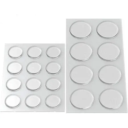 Round Clear Adhesive Bumpers Combo Large Medium - Transparent Self Stick Rubb...