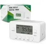 7-Day Heavy Duty Digital Timer with Dual Outlet LCD Display 3-Prong BN-LINK 1 Piece