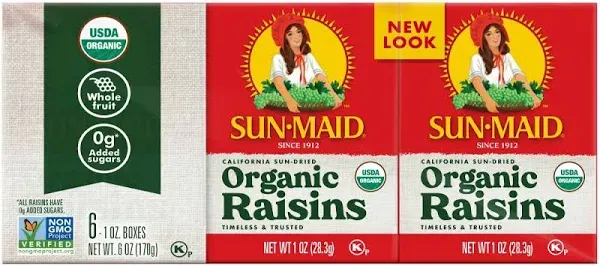 Sun-Maid Raisins, Organic, California Sun-Dried - 2 pack, 2 lb bags