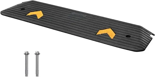 VEVOR Upgraded Rubber Threshold Ramp, 1&#034; Rise Wheelchair Ramp Doorway, Natural C