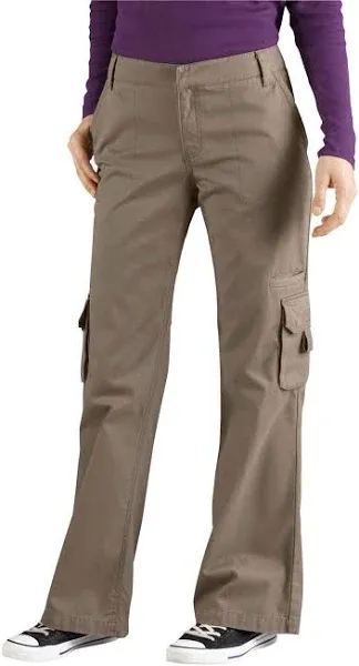 Dickies Women’s Cargo Pants, Mid Rise Relaxed Fit Straight Leg Work Pants