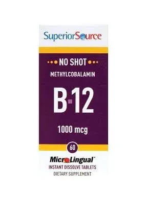 Superior Source No Shot Methylcobalami<wbr/>n B12 Multivitamin, 1,000 mcg, 60 Count