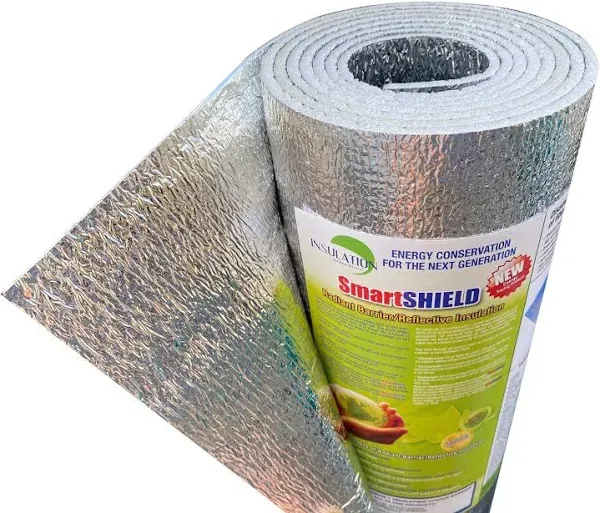 Insulation Marketplace SmartShield -3mm 24inx10ft ReflectiveINSULATION Roll, Foam Core Radiant Barrier, ThermalINSULATION Shield - Engineered Foil