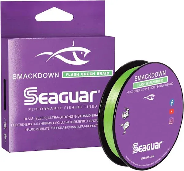 Seaguar Smackdown Braid Line - Flash Green 300yd 30lb - 30SDFG300