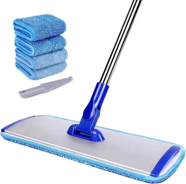 18&#034; Professional Microfiber Mop Floor Cleaning mop, Flat Mop with Stainless S...