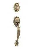 Kwikset 96870-182 Dakota Handleset for 604 or 966 UNIV Trims - Antique Brass