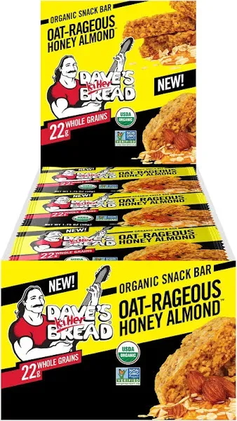 Dave's Killer Bread Oat-Rageous Honey Almond Organic Snack Bars