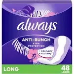 Always Anti-Bunch Xtra Protection Daily Liners Long Unscented 48 ct