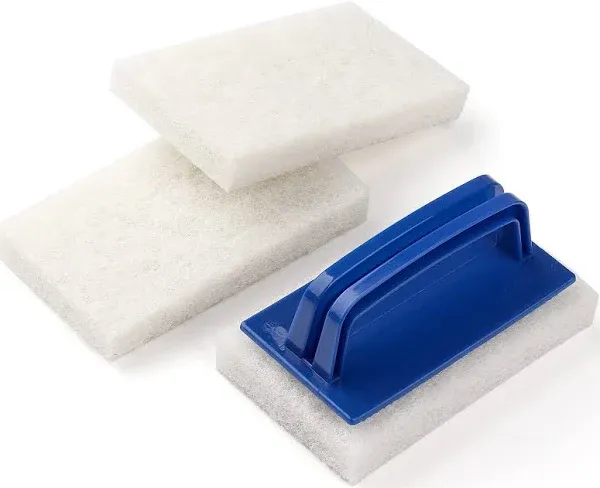 Handled Bath Scrubber, Bathroom Scouring Pad, Heavy Duty Cleaning Sponge Scrub 