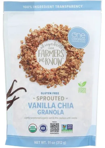 One Degree Organic Foods Sprouted Vanilla Chia Granola 11 Oz