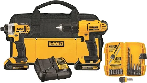 DEWALT DCK241C2 20V Compact Drill and Impact Driver Kit