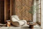 Timberchic Reclaimed Herringbone Pattern Wall Planks - Sandy Beach