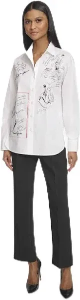 KARL LAGERFELD Women's Sketch-Poplin Shirt