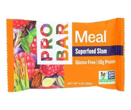 PROBAR - Meal Bar, Superfood Slam, Non-GMO, Gluten-Free, Healthy, Plant-Based Whole Food Ingredients, Natural Energy (9 Count)