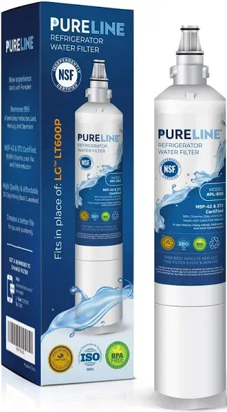 Pureline 9990, LT600P Replacement for Kenmore 9990, Kenmoreclear 46-9990, LG LT600P, 5231ja2006a, Refrigerator Water Filter - Reduces Bad Taste & Odor