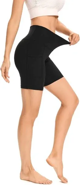 LXNMGO Women&#039;s 2&#034;/7&#034; High Waist Yoga Shorts Tummy Control Small, 7&#034; Black 