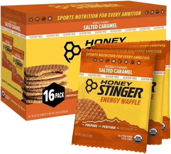 Honey Stinger Gluten Free Waffles Box-12 Salted-Caramel