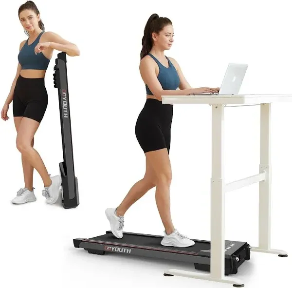 GOYOUTH 2 in 1 Under Desk Electric Treadmill