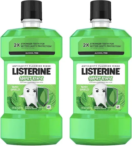 Listerine Smart Rinse Kids Alcohol-Free Anticavity Sodium Fluoride Mouthwash