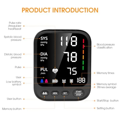 INVAXE U80X ARM BLOOD PRESSURE MONITOR MACHINE W/ LARGE CUFF