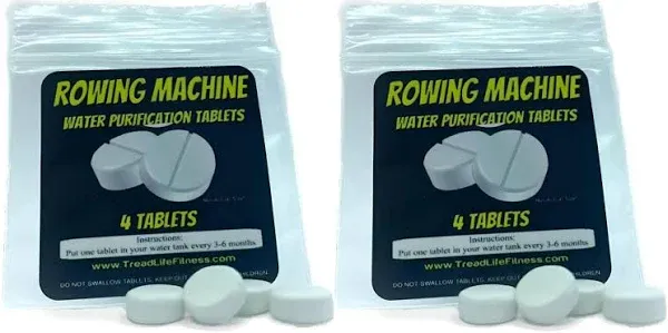 Rowing Machine Water Purification Tablets | Universal Water Rowing Machine Tank Cleaner | Safe, Eco-Friendly Formula | 4 Tablets