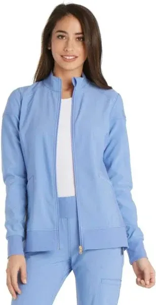 Women's Zip Front Warm-Up Solid Scrub Jacket